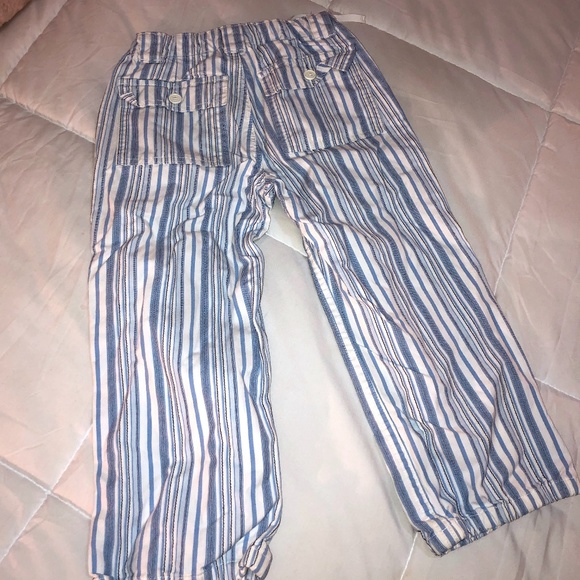 Vintage GAP Girls Capri Blue & White Striped - Picture 1 of 4